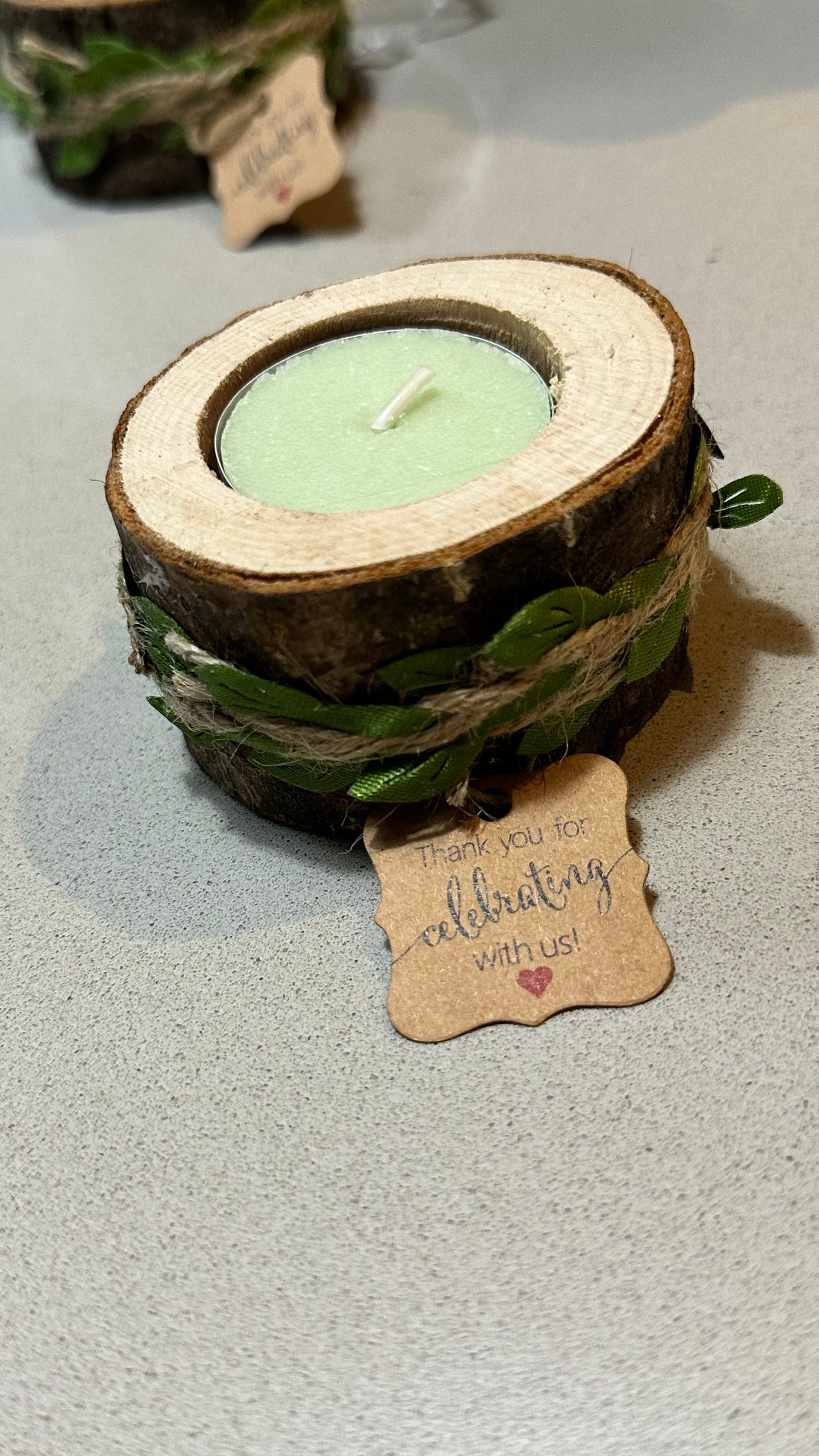 Luxury wooden Candle Holder with Scented Candle – Wedding Souvenir Gift with love