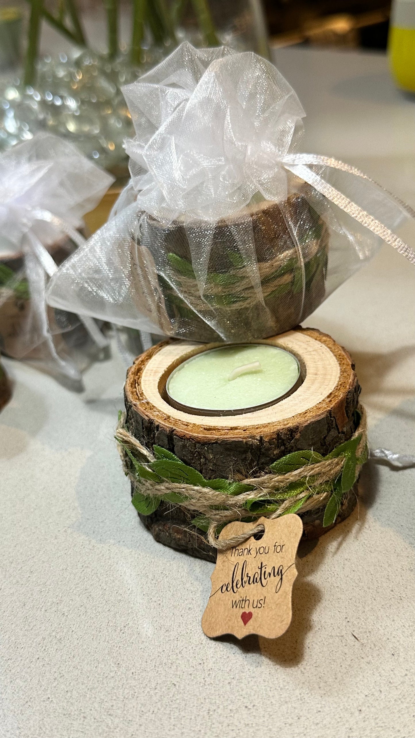 Luxury wooden Candle Holder with Scented Candle – Wedding Souvenir Gift with love