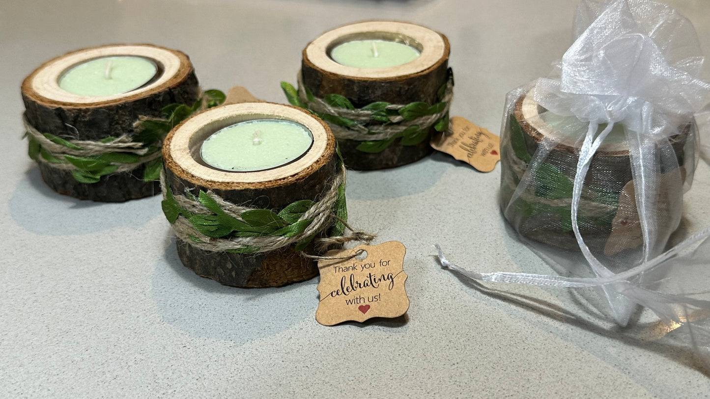 Luxury wooden Candle Holder with Scented Candle – Wedding Souvenir Gift with love