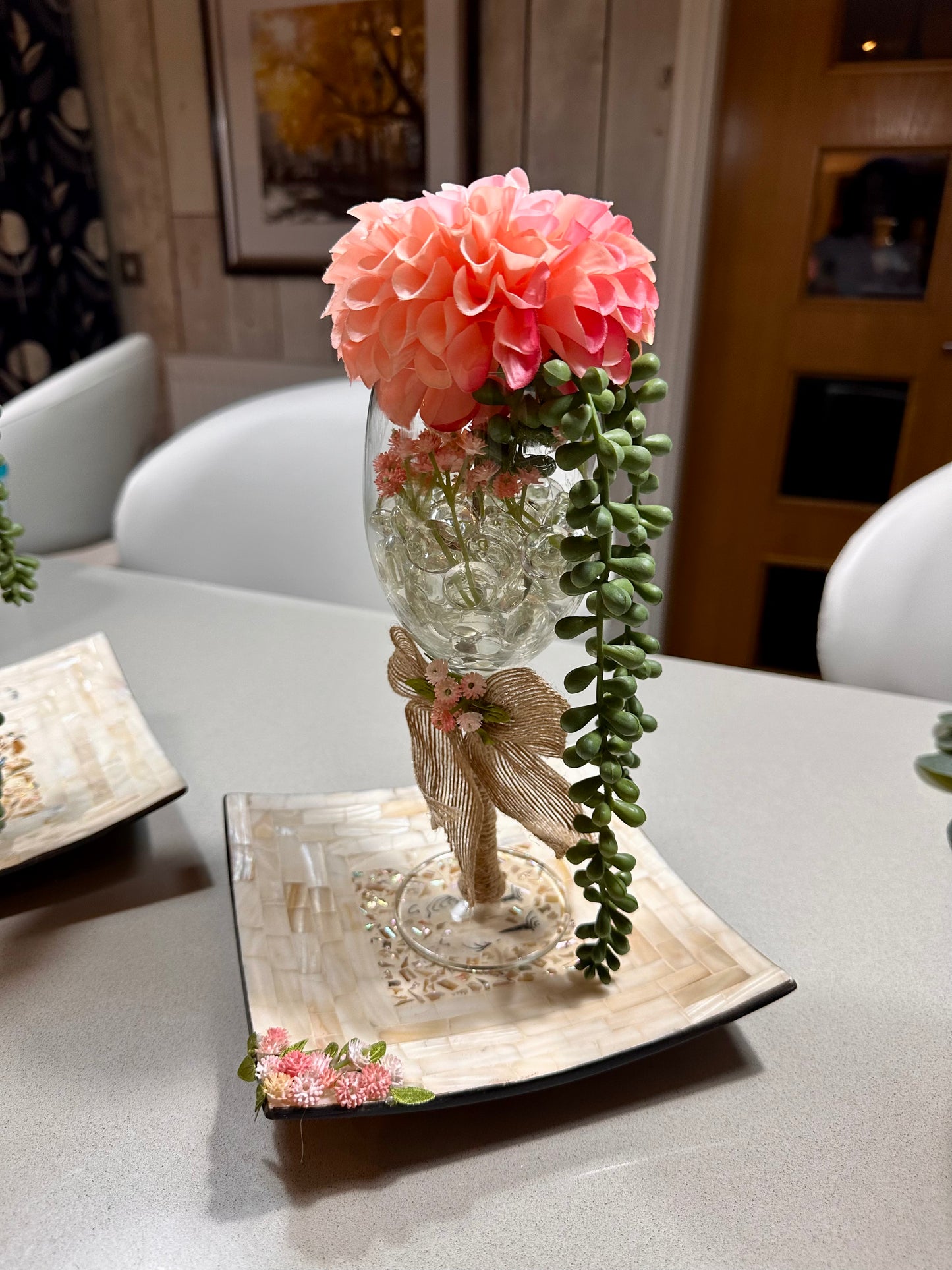 ๐ธ Handcrafted Floral Wine Glass Souvenir ๐ธ
