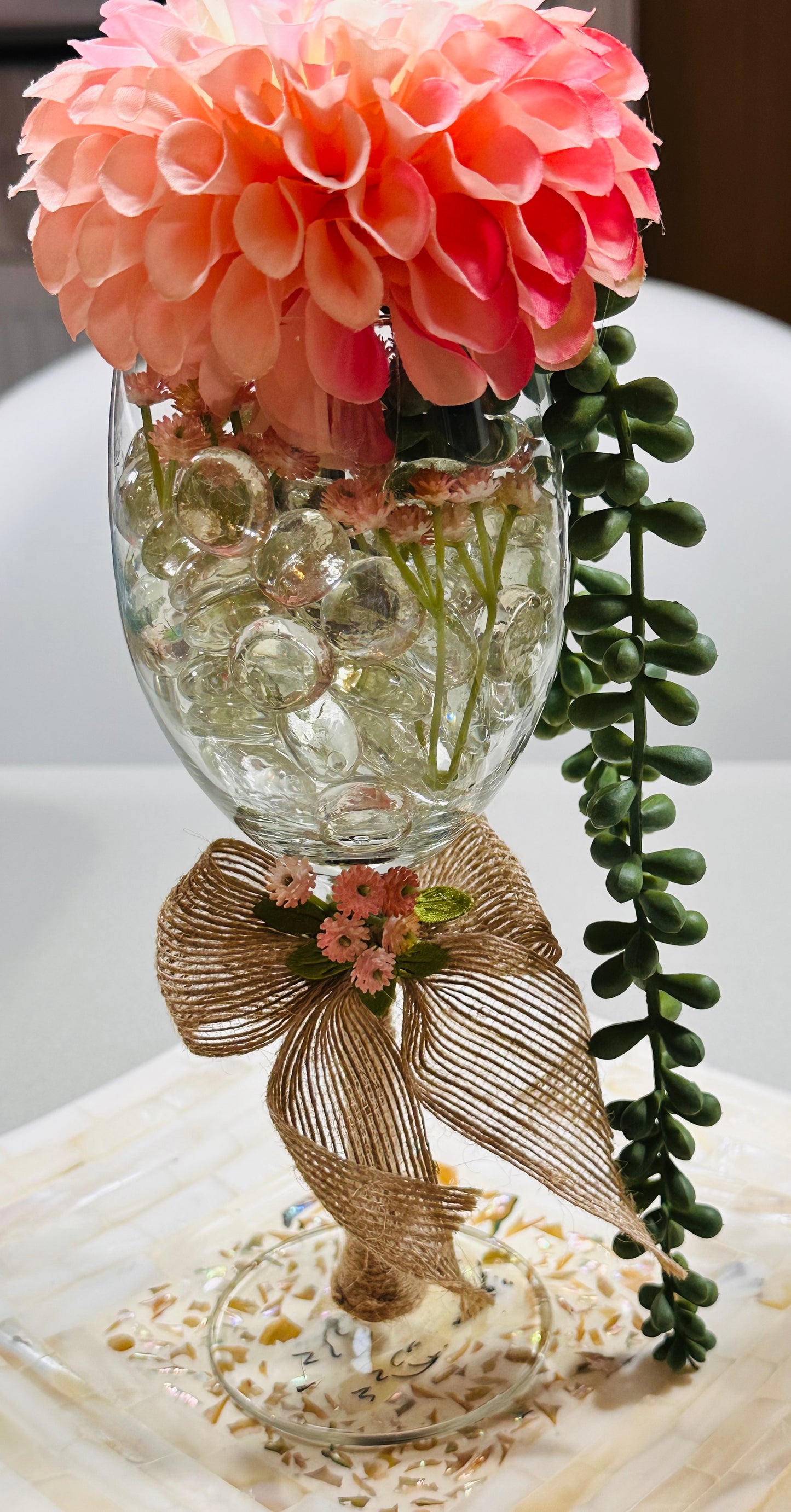 ๐ธ Handcrafted Floral Wine Glass Souvenir ๐ธ