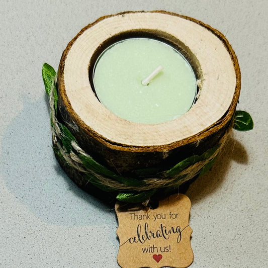 Luxury wooden Candle Holder with Scented Candle – Wedding Souvenir Gift with love