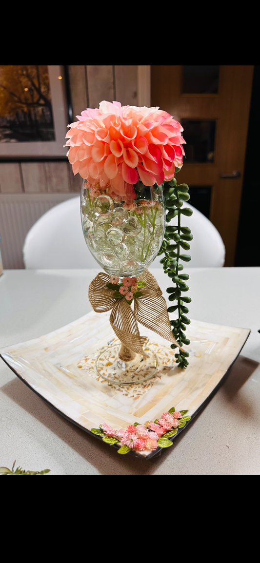 🌸 Handcrafted Floral Wine Glass Souvenir 🌸